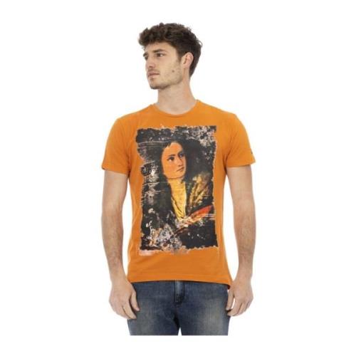 Korte Mouw Ronde Hals T-shirt Trussardi , Orange , Heren