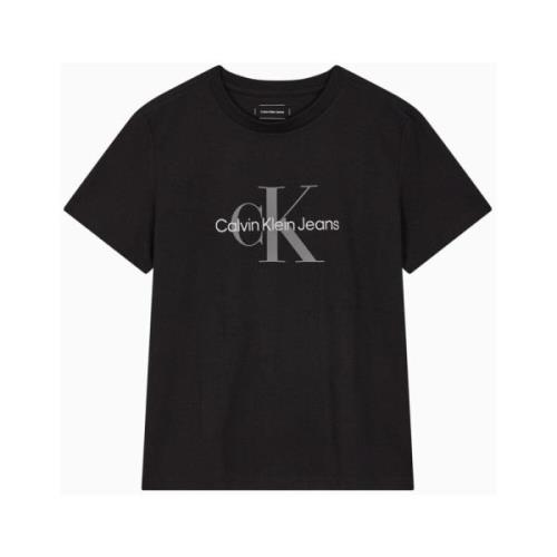 Korte Mouw Logo Voorkant Heren T-Shirt Calvin Klein Jeans , Black , He...