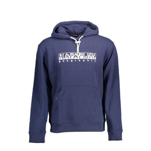 Blauwe hoodie met ritssluiting Napapijri , Blue , Heren