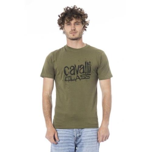 Logo Print Korte Mouw T-shirt Cavalli Class , Green , Heren