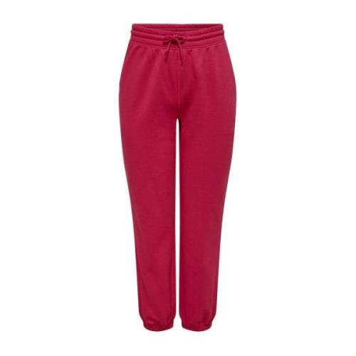 Elastische taille dames joggers Only , Red , Dames