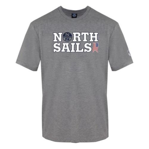 Korte mouwen ronde hals katoenen T-shirt North Sails , Gray , Heren