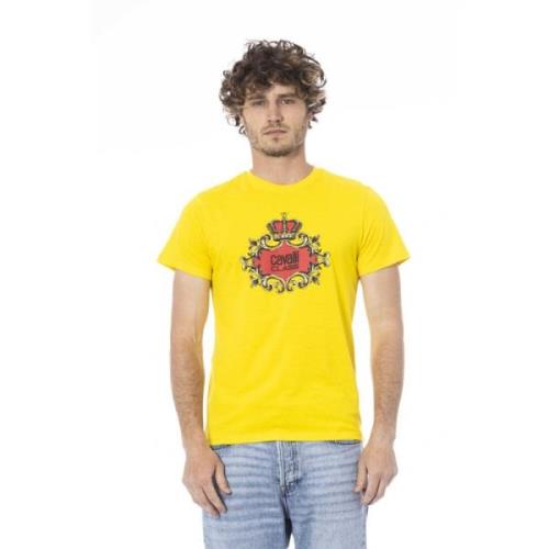 Logo Print Korte Mouw T-shirt Cavalli Class , Yellow , Heren