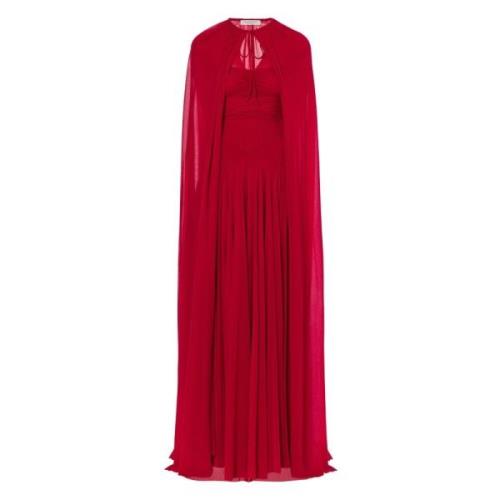 Stretch Tule Jurk met Cape Philosophy di Lorenzo Serafini , Red , Dame...