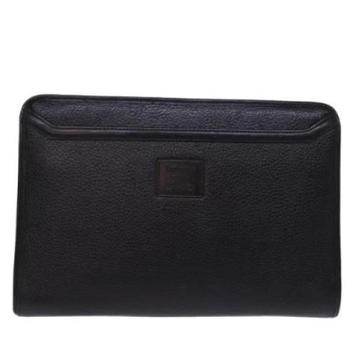 Pre-owned Leather clutches Burberry Vintage , Black , Unisex