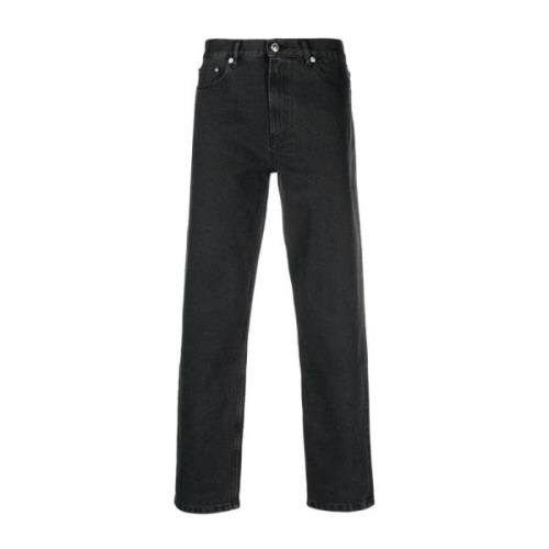 Zwarte Denim Jeans Met Rechte Snit A.p.c. , Black , Heren