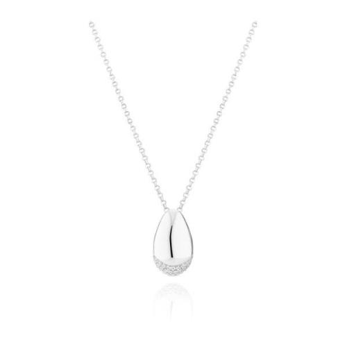 Goccia Ketting met Witte Zirkonia Sif Jakobs Jewellery , Gray , Dames