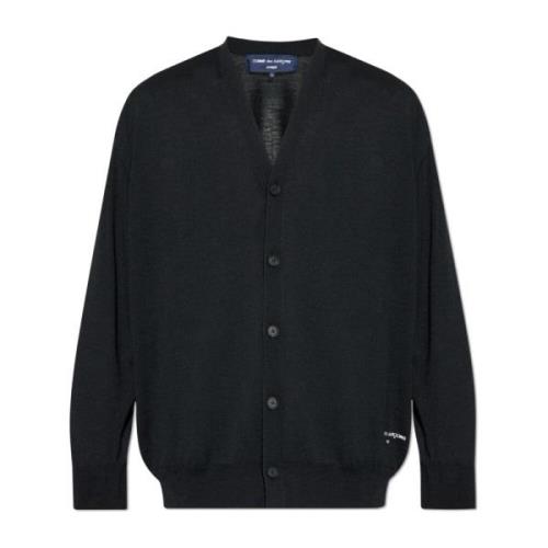 Cardigan met logo Comme des Garçons , Black , Heren