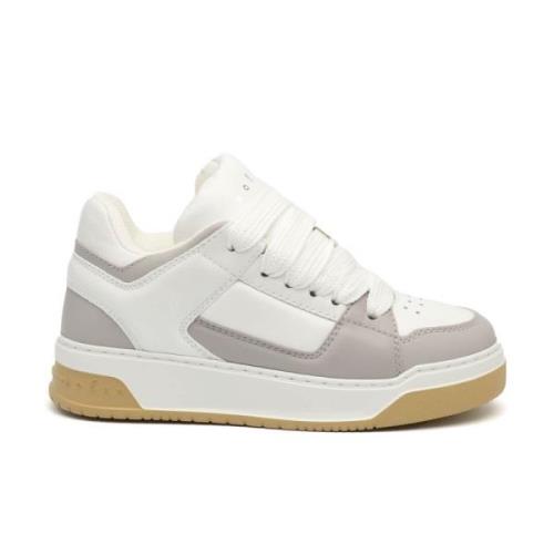 Witte en grijze leren sneakers Hogan , White , Dames