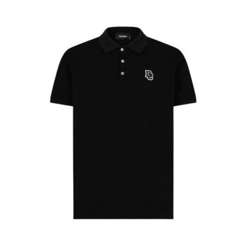 Tennis Fit Polo Shirt Dsquared2 , Black , Heren