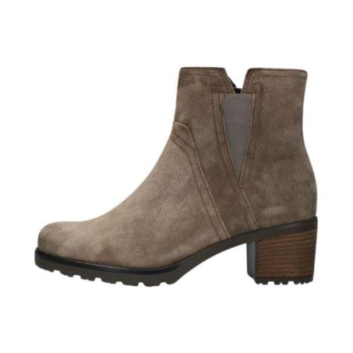 Taupe Suède Enkellaarsjes 804 Gabor , Brown , Dames