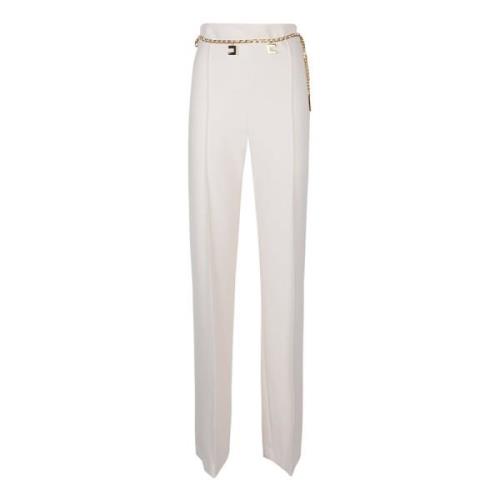 Stijlvolle Ceintuur Broek Elisabetta Franchi , Beige , Dames