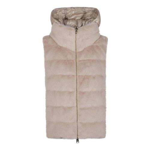 Faux Fur Vest Herno , Brown , Dames