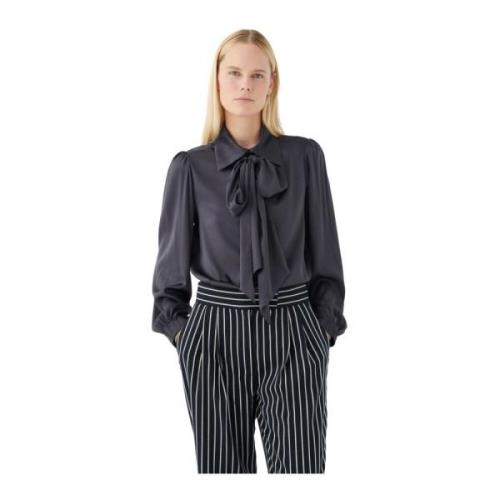 Zijden blouse met strik - Inkpot Dea Kudibal , Blue , Dames