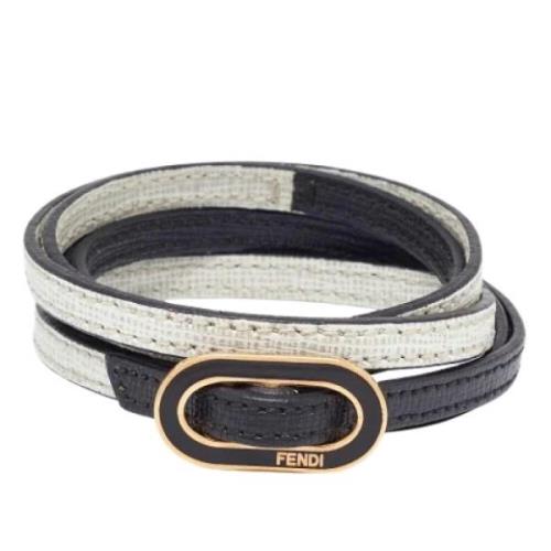 Pre-owned Leather bracelets Fendi Vintage , Black , Dames