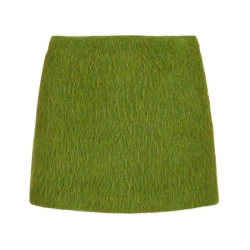 Velours Mini Rok met Zijopening Iceberg , Green , Dames