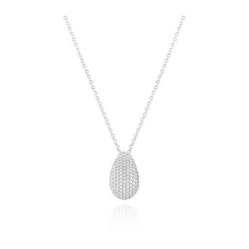 Goccia Altro Ketting met Witte Zirkonia Sif Jakobs Jewellery , Gray , ...