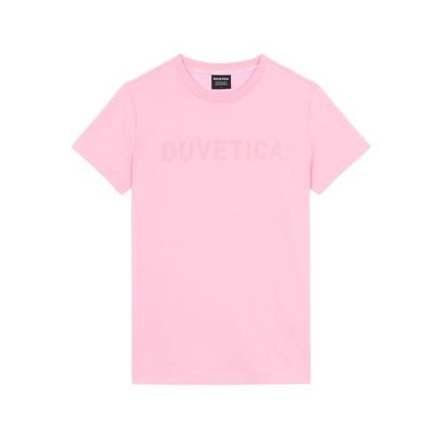 Jersey T-shirt met Logo Duvetica , Pink , Dames