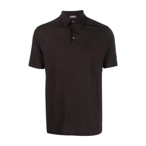 Klassieke Polo Shirt Zanone , Brown , Heren