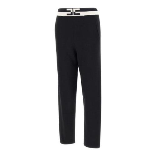 Zwarte Viscose Jogger Broek Elisabetta Franchi , Black , Dames