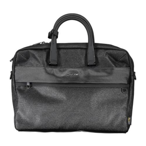 Zwarte Zakelijke Tas met Laptopvak Calvin Klein , Black , Heren