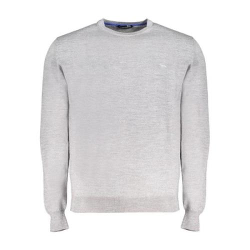 Grijze Wol Crew Neck Sweater Geborduurd Harmont & Blaine , Gray , Here...