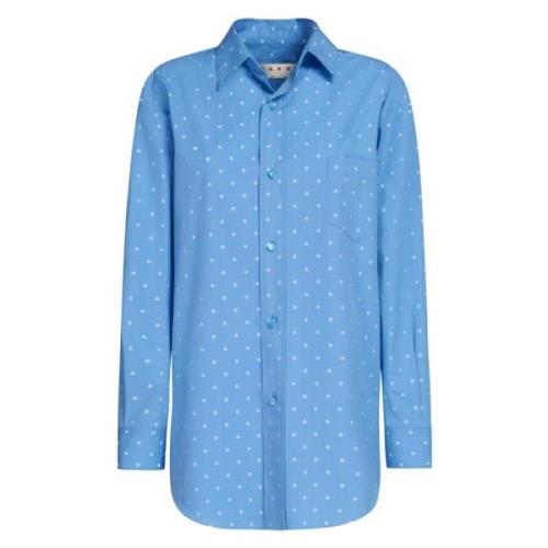 Overhemd met micro polka dots Marni , Blue , Dames