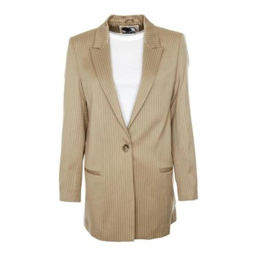 Elegante Blazer met Gestreept Patroon Munthe , Brown , Dames