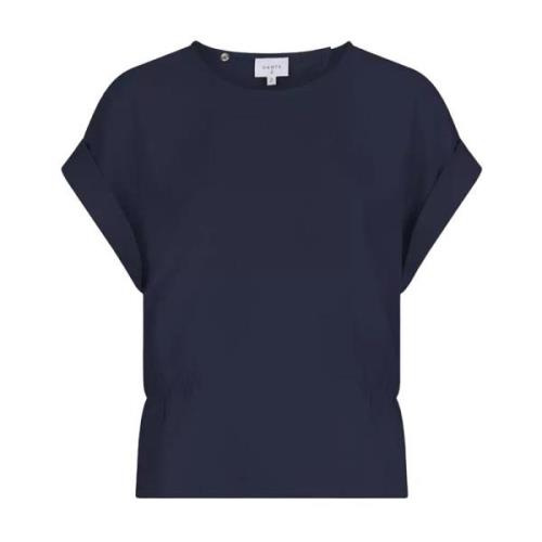 Chique Navy Top met Taille Detail Dante 6 , Blue , Dames