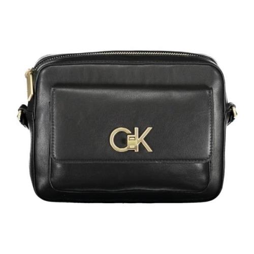 Zwarte Schoudertas met Ritssluiting Calvin Klein , Black , Dames