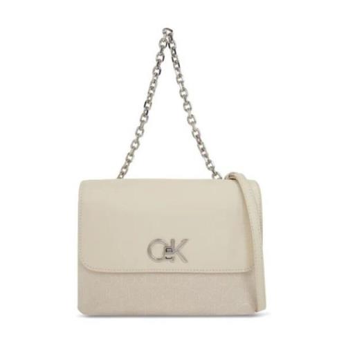 Dubbele Gusset Tas voor Vrouwen Calvin Klein , Beige , Dames