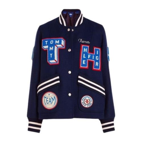 Dames Wol Varsity Jack Tommy Hilfiger , Blue , Dames