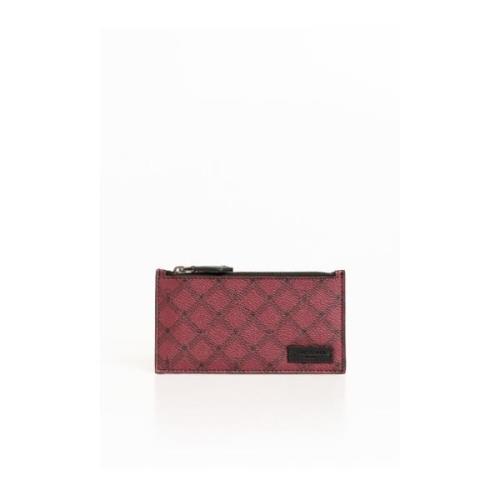 Geometrische Monogram Kaarthouder met Ritssluiting Trussardi , Red , H...