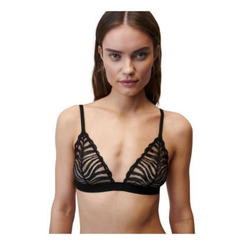 Zebra Mesh Bralette Undress Code , Black , Dames