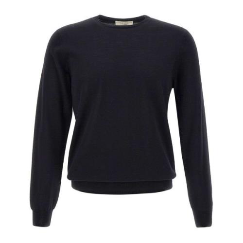 Merino Wol Navy Blauw Pullover Trui Filippo De Laurentiis , Blue , Her...