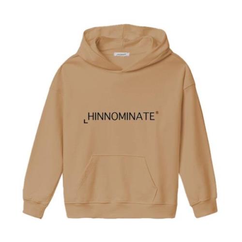 Katoenen hoodie met voorzak Hinnominate , Brown , Heren