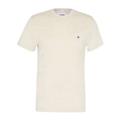 Slim Fit Stretch Tee voor Mannen Tommy Hilfiger , Beige , Heren