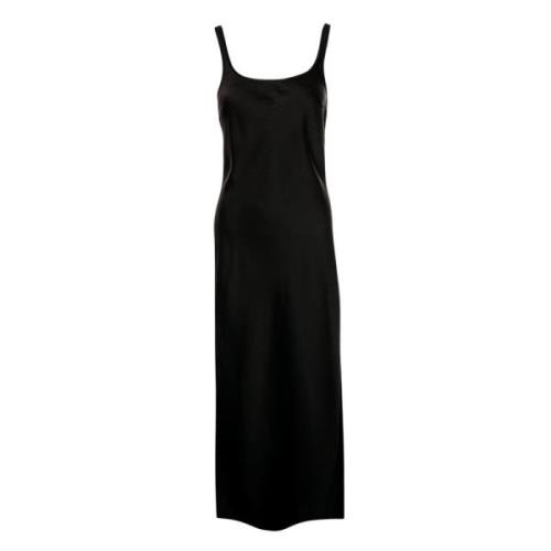 Satin Maxi Jurk Sunna Samsøe Samsøe , Black , Dames