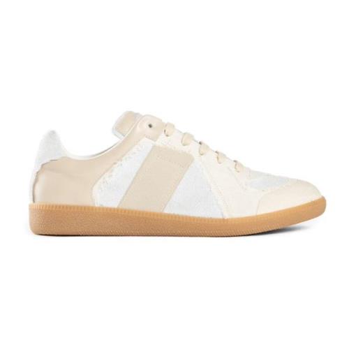 Beige Inside-Out Leren Sneakers Maison Margiela , White , Heren