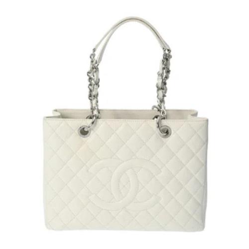 Pre-owned Leather totes Chanel Vintage , White , Dames