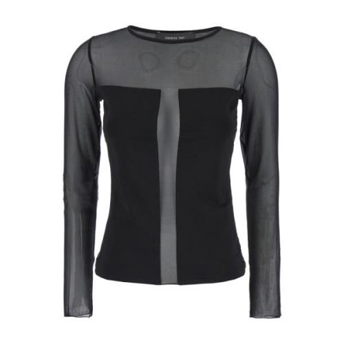 Zwarte Tule Top Federica Tosi , Black , Dames