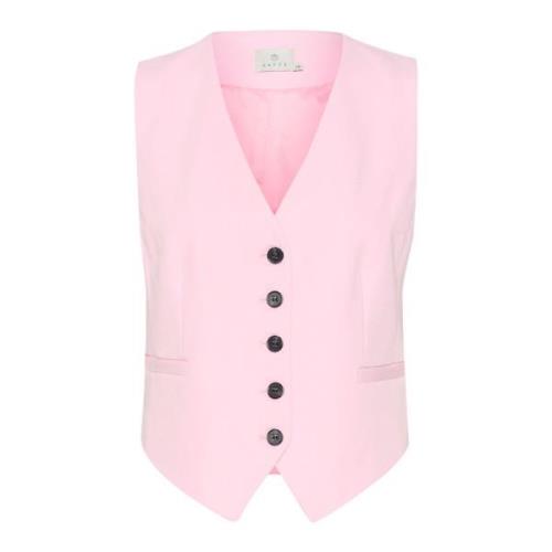 Roze Mist Vest Jas Kasakura Stijl Kaffe , Pink , Dames