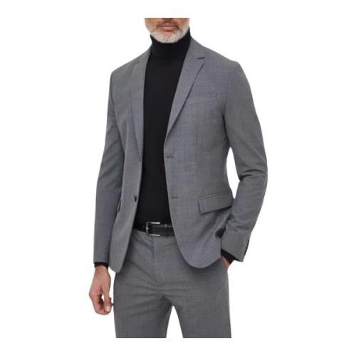 Moderne Wolblend Blazer Calvin Klein , Gray , Heren