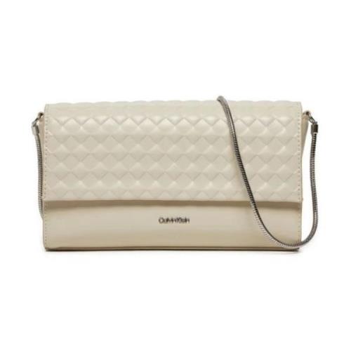 Gewatteerde Mini Crossbody Tas voor Vrouwen Calvin Klein , Beige , Dam...