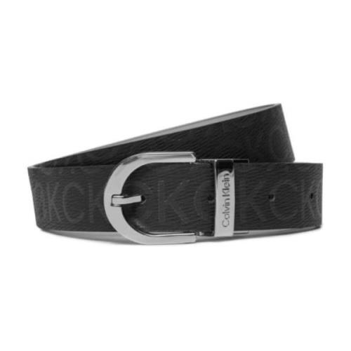 Rode Gesp Omkeerbare Riem Calvin Klein , Black , Dames