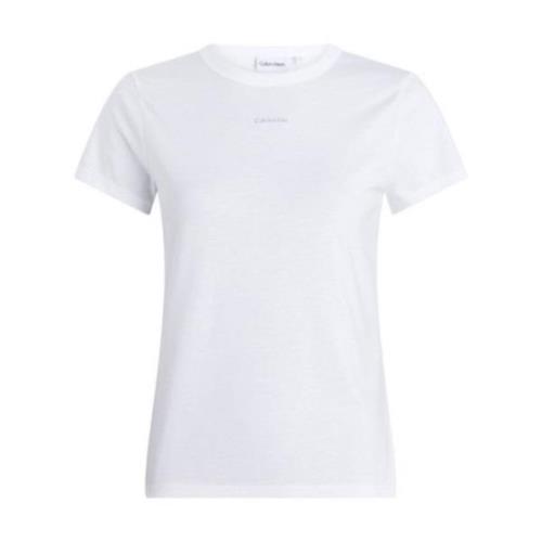 Nano Logo Slim Tee voor Vrouwen Calvin Klein , White , Dames