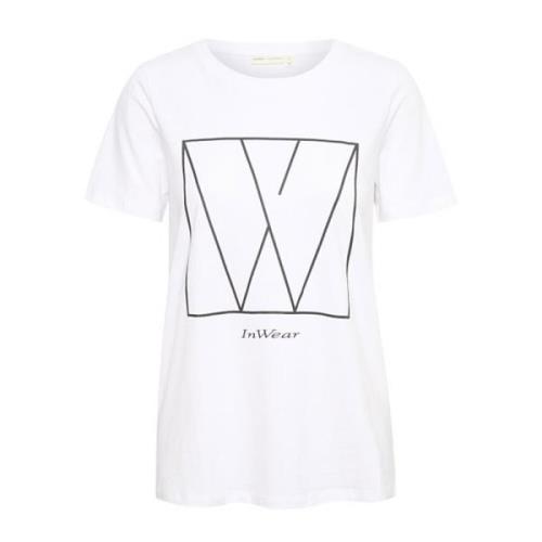 Cool Logo Top in Puur Wit InWear , White , Dames