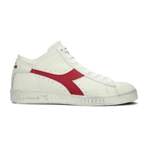 Rode Vamp Tape Sneaker Diadora , White , Dames