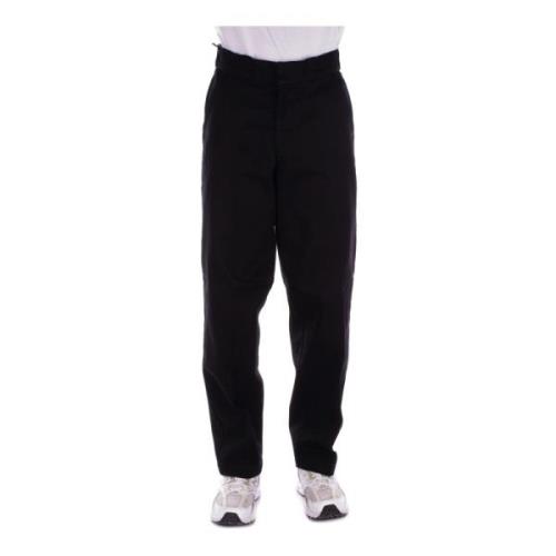 Zwarte Logo Broek Rits Zakken Dickies , Black , Heren