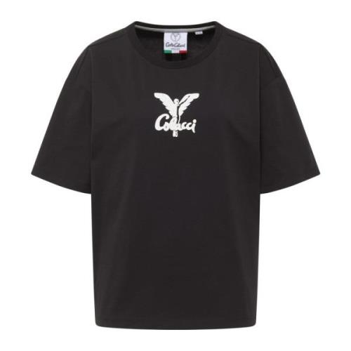 Logo Oversize T-Shirt Carlo Colucci , Black , Dames